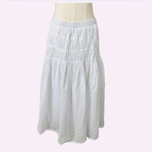 Studio West White Boho Drop Waist Lined Vintage Skirt XL